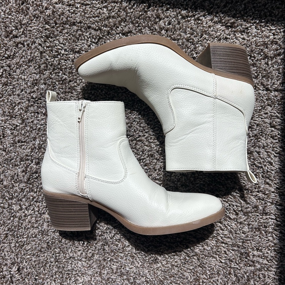 White Ankle Booties Modern Minimalist Style